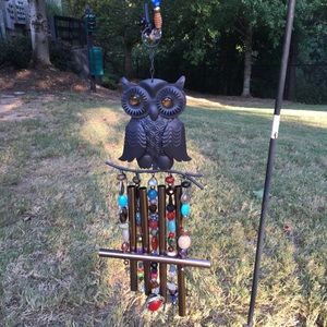 Owl windchime with beads and hook